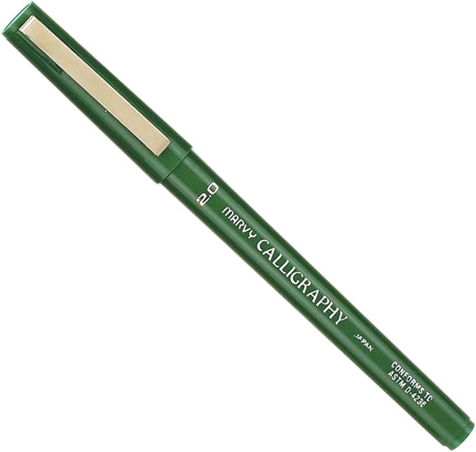 Uchida of America 6000F-C-4 Calligraphy Marker, 2.0mm, Green