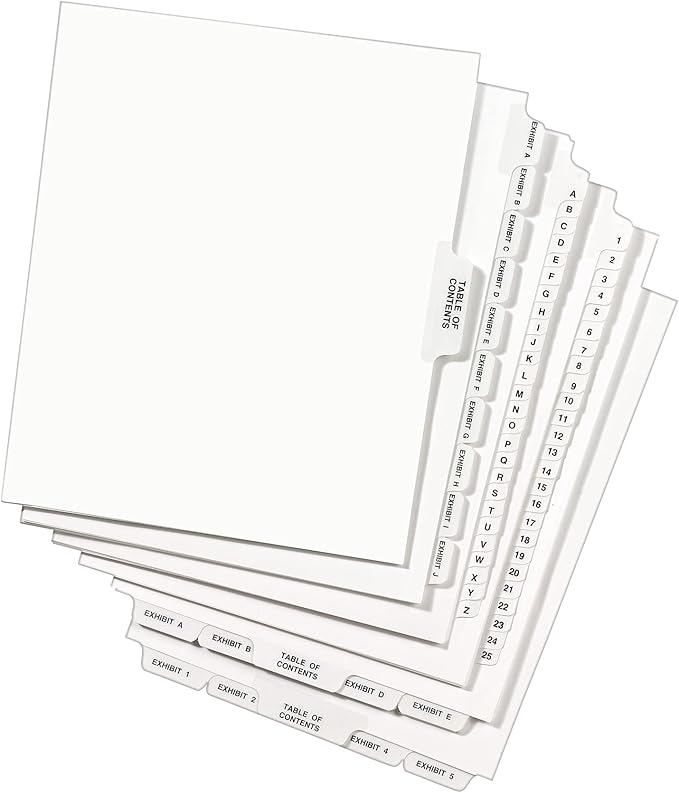 Avery Legal Dividers, Standard Collated Sets, 101-125 Tab Set (01334)