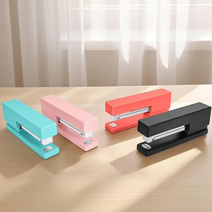 Office Desktop Stapler - 25 Sheet Capacity with 830 Staples and Staple Remover,Staplers for Desk,Non-Slip for School, Home, Green