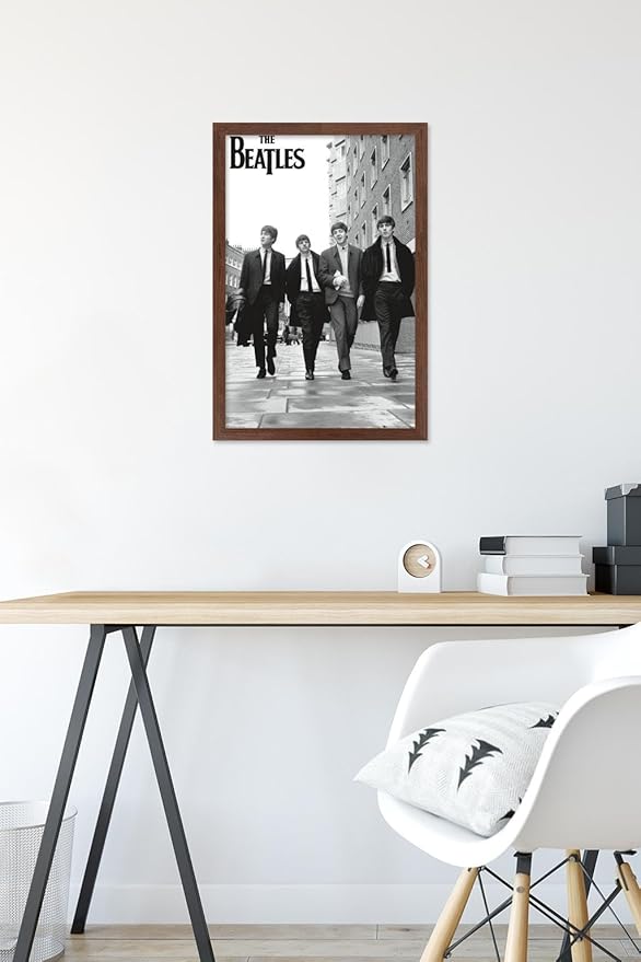 Trends International The Beatles - In London Wall Poster, 22.4L x 14.7W, Mahogany Framed Version