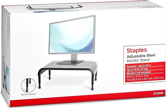 STAPLES Adjustable Steel Monitor Stand
