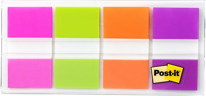 Post-it Flags, 80/On-The-Go Dispenser, 2 Dispensers/Pack, 1 in Wide, Assorted Bright Colors (680-PGOP2)