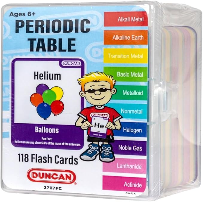 Duncan Toys Periodic Table Flash Cards - Hard Case for Easy Transport and Storage, with Additional Fun Fact Each Card