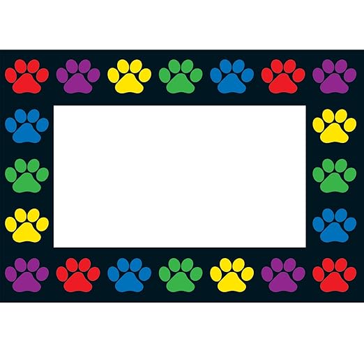 Really Good Stuff Paw Prints Book Pouch Labels - Set of 12