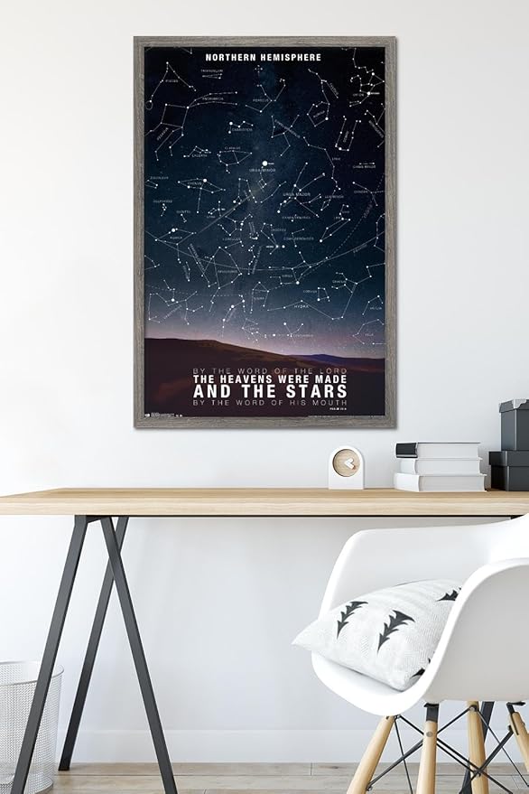 The Stars Wall Poster, 34L" x 22.4W", Barnwood Framed Version