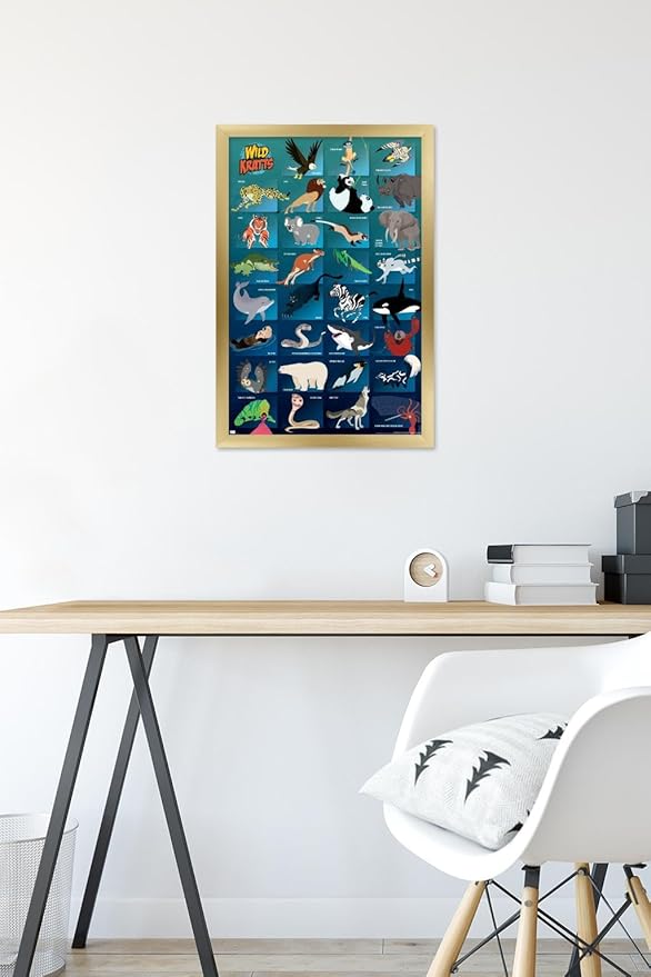 Wild Kratts - Grid Wall Poster, 22.4L" x 14.7W", Gold Framed Version