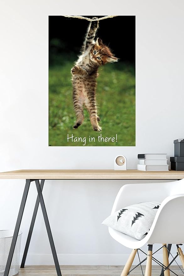 Trends International Kitten-Hang in There Premium Wall Poster, 22.375" x 34"
