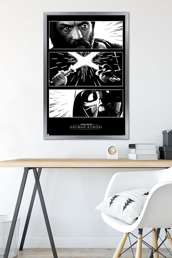 Trends International Star Wars: Obi-Wan Kenobi - Panels Wall Poster, 22.375" x 34", Silver Framed Version