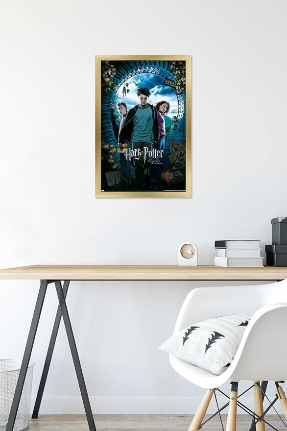 Trends International Harry Potter and the Prisoner of Azkaban - Sky One Sheet Wall Poster, 14.72" x 22.37", Gold Framed Version