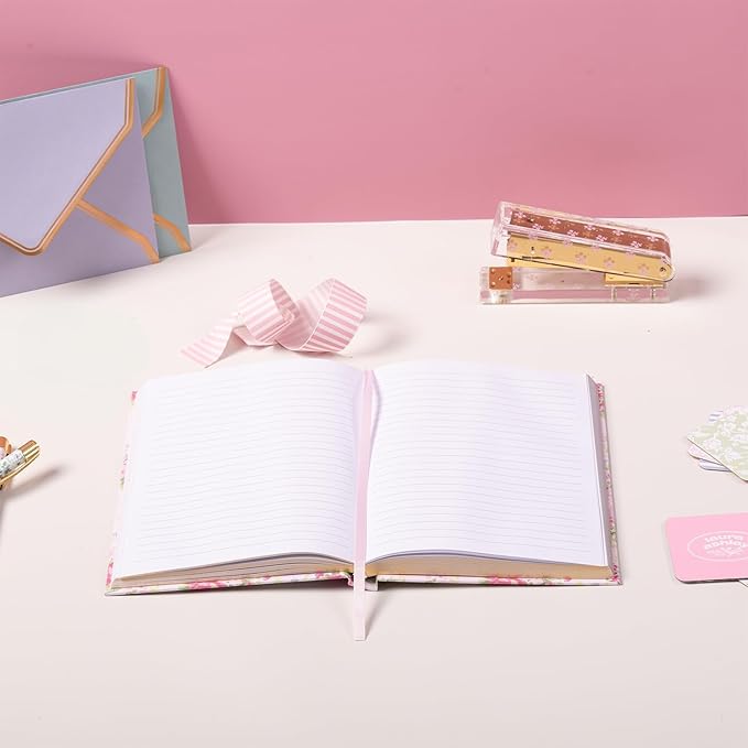 Laura Ashley Premium Hardcover Writing Journal | 256 Lined Pages | Elegant Floral Design | Perfect for Diaries, Notes, and Gift Giving (Hot Pink - A5-6-x-8 Inches)