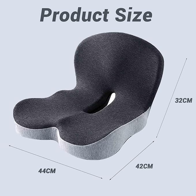Seat Cushion for Truck Driver, Trucker Seat Cushion, Memory Foam L-Shaped Integrated Car Cushions, Ergonomic Car Cushion for Big People with Back Support (Mix-Black)