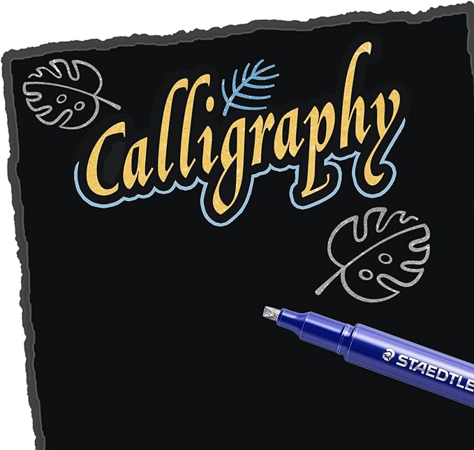 Staedtler metallic calligraphy markers, 10 metallic colours for light and dark paper, 8325 TB10