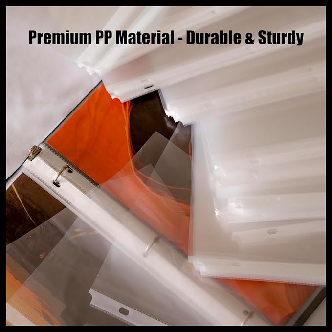 300 Pack Clear Sheet Protectors for 3 Ring Binder, Polypropylene Acid-Free Material, 8.5 x 11 Inch Letter Size, Protector of Your Documents