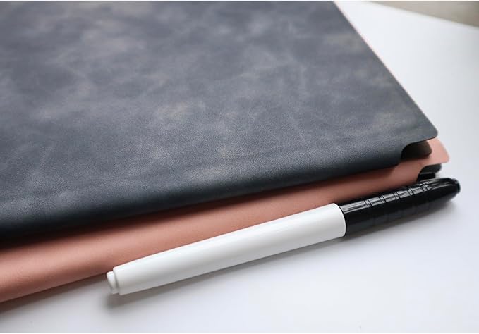 Portable Small Dry Erase Board Whiteboard Notebook Handheld, Reusable White Board Dry Erase Notebook for Desk, at Home Office Study Essentials-9.5" x 6.6" (Black-New)