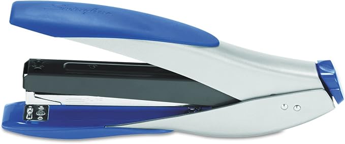 Swingline Stapler, SmartTouch Desktop Stapler, Reduced Effort, 25 Sheets, Full Strip, Silver/Blue (S7066525)