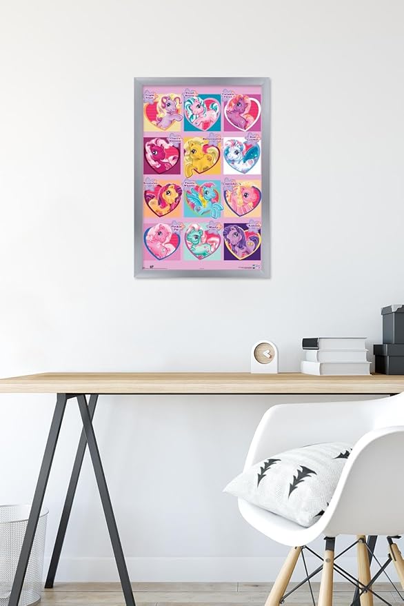 Trends International Hasbro My Little Pony - Chart Wall Poster, 14.725" x 22.375", Silver Framed Version