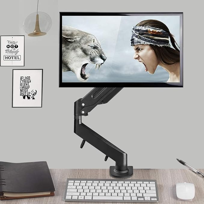 Suptek Monitor Mount Gas Spring Monitor Arm Desk Mount Fully Adjustable Fits 17 20 22 23 24 26 27 32 35 inch Monitors Weight Capacity up to 24.25 lbs
