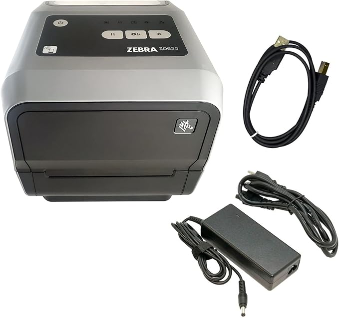 ZEBRA ZD620t 300 dpi Thermal Transfer Desktop Printer - Ethernet, Bluetooth, Serial, USB Connectivity - 6 IPS, Print Width 4 in, ZD620 Barcode Label Printer - ZD62043-T01F00EZ YKGAV (Renewed)
