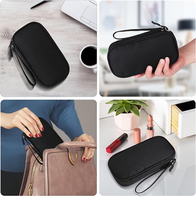Universal Cable Organizer - Electronics Accessories Bag for Charger, Phone, Memory Cards & Travel Gadgets (Black)