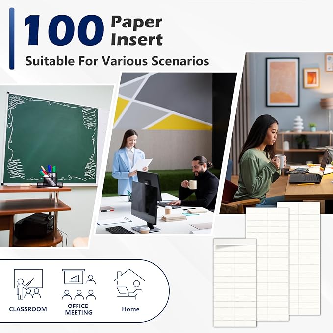 100 Pack Hanging File Folder Paper Inserts 2 Inch Off White Blank Cardstock File Tab Inserts for Hanging Folder (2×0.6 inch)(No Tabs)