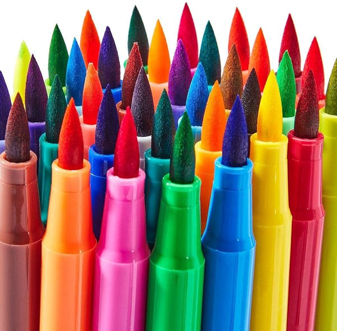 KINGART Dual Tip Brush Markers Art Pen Set, Artist Fine and Brush Tip Colored Pens, for Drawing, Lettering Calligraphy Journaling, Bible, Crafts, Set of 36 Bright Colors in Travel Storage Case