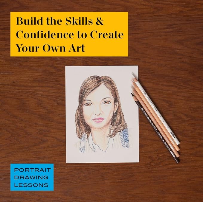 Prismacolor Technique Portrait Drawing Set Level 1 Art Supplies & Digital Art Lessons 26 Count Perfect for Beginner Artists and Professionals