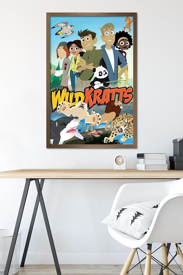 Wild Kratts - Group Wall Poster, 34L" x 22.4W", Bronze Framed Version