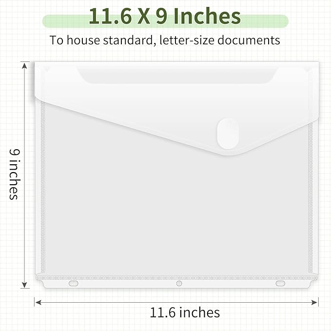 Sooez 6 Pack Binder Folders with Space-Saving Closure, Super Heavyweight Pockets for 3 Ring Binders, High Capacity Clear Pouch, Side Loading, Letter Size
