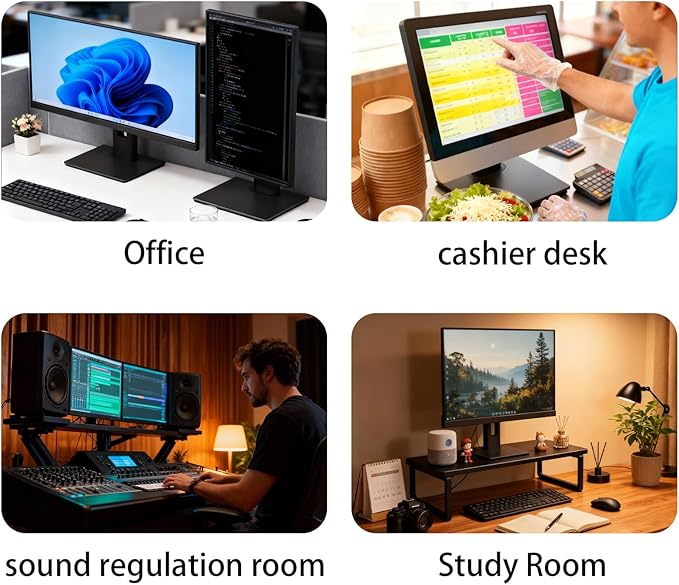 2026 Version Ergonomic VESA Monitor Stand, 150mm Spring Height adjustment,, Tool-Free Base, Swivel, Tilt & Rotation, for 22–26" Monitors, 5.95–7.28 lb, 100x100mm Vesa Mount (5.95~7.28LB)