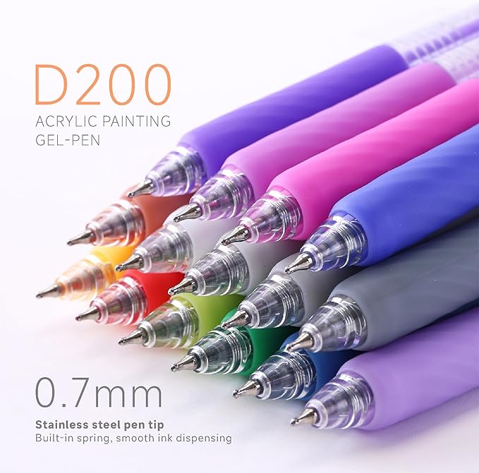 90 Color 0.7mm Fine Pointed Acrylic Gel Pens Coloring for Adult Painting, Writing, Marking, Student Stationery