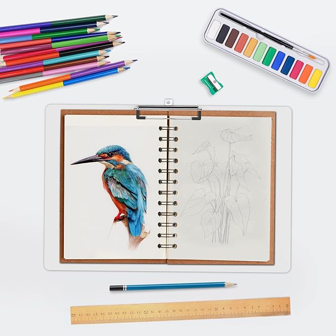 Extra Large 11x17 Clipboards, Plastic White Drawing Boards, Horizontal Clip Board, Landscape Layout. Suitable for Watercolor, Sketching, Painting. Art & Drafting Supply