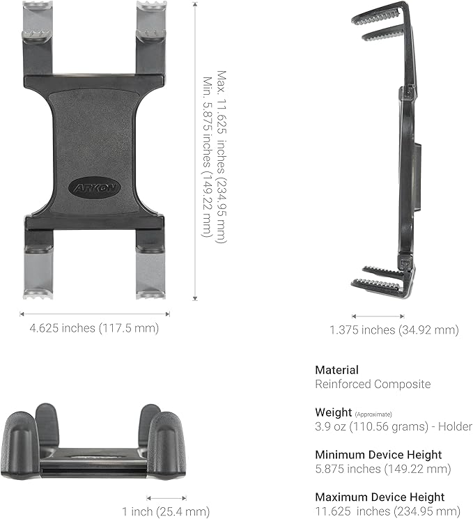 ARKON Mounts Car Seat Headrest Tablet Mount for iPad Air/4/3/2/Pro, Galaxy Note/Tab Pro (TABHM7)