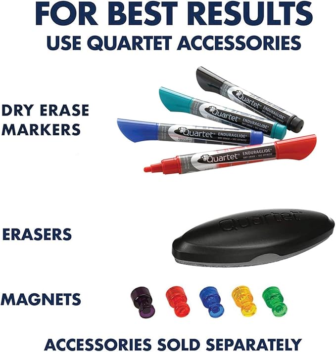 Quartet Porcelain Whiteboard, Magnetic Dry Erase White Board, 48"W x 36"H, Aluminum Frame (PPA304)