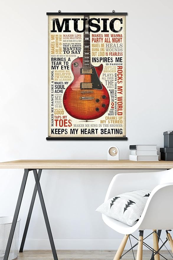 Trends International Music Inspires Me Wall Poster, 22.375" x 34", Premium Poster & Clip Bundle