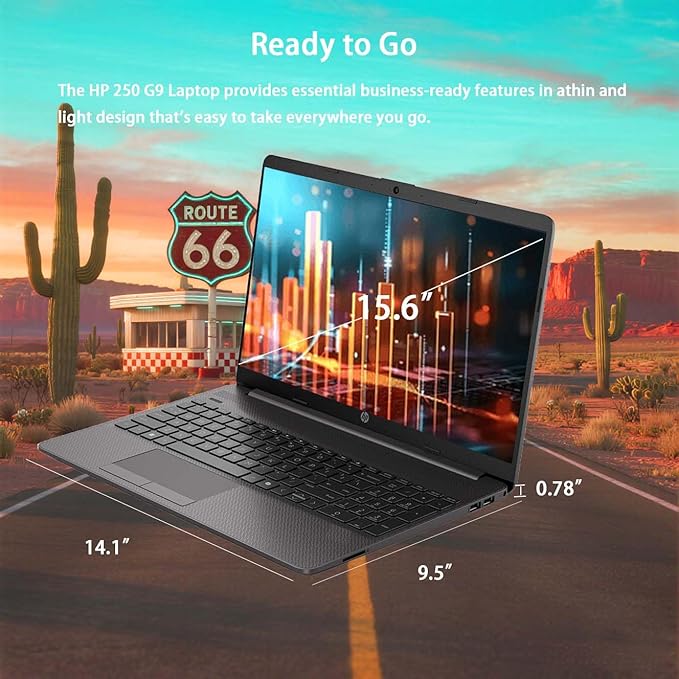 HP Laptop Computer 15.6 for Business Home and Student, with Office 365 for The Web, Windows 11 Home, Thin and Lightweight Notebook, IPS, Intel Dual Core, 4GB RAM, 256GB SSD, Wi-Fi6, Webam, with Hub