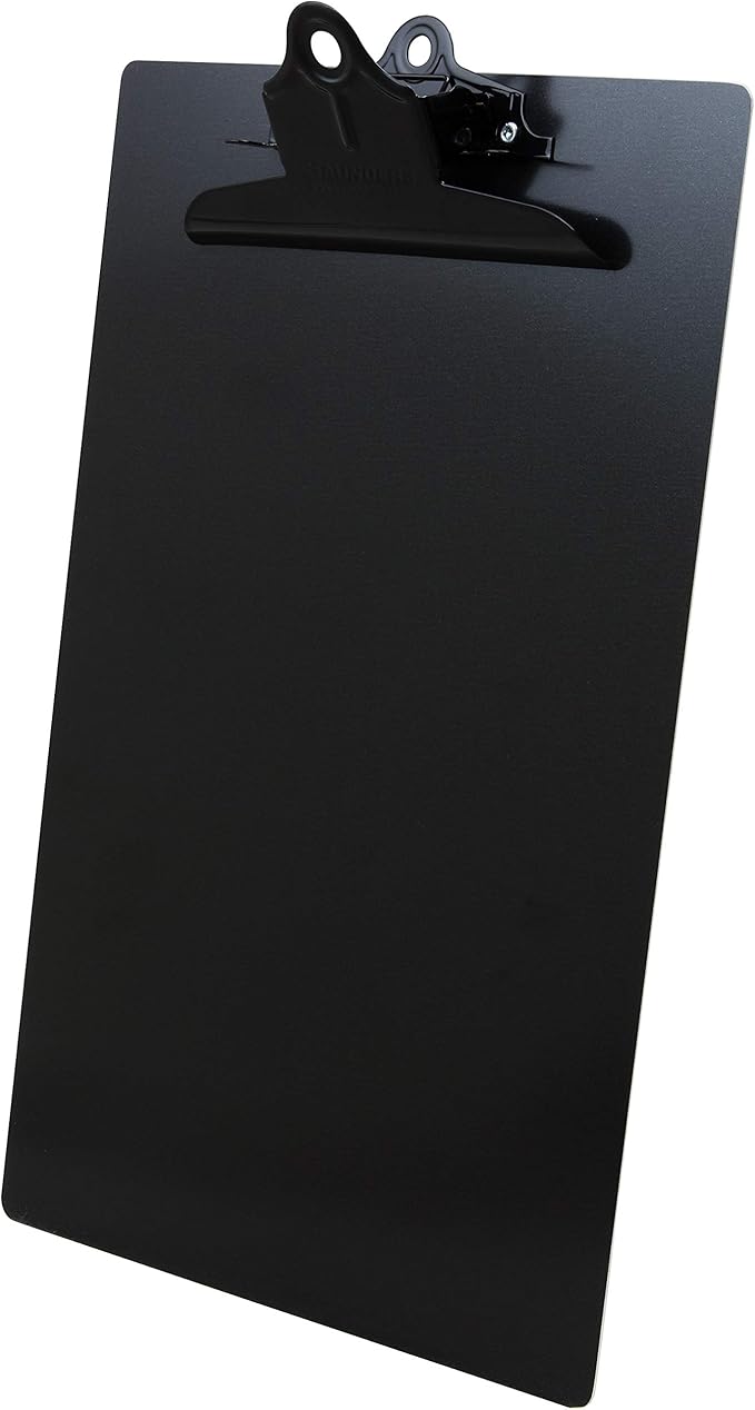 Saunders Black Recycled Aluminum Clipboard with Black Clip - 8.5 x 11 inch Letter Size Document Holder - Ideal for Home, Office, and Business Use (23516)