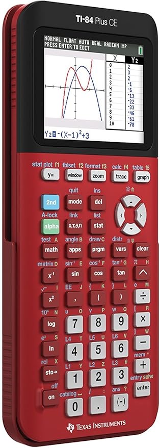 Texas Instruments TI-84 Plus CE Radical Red Graphing Calculator