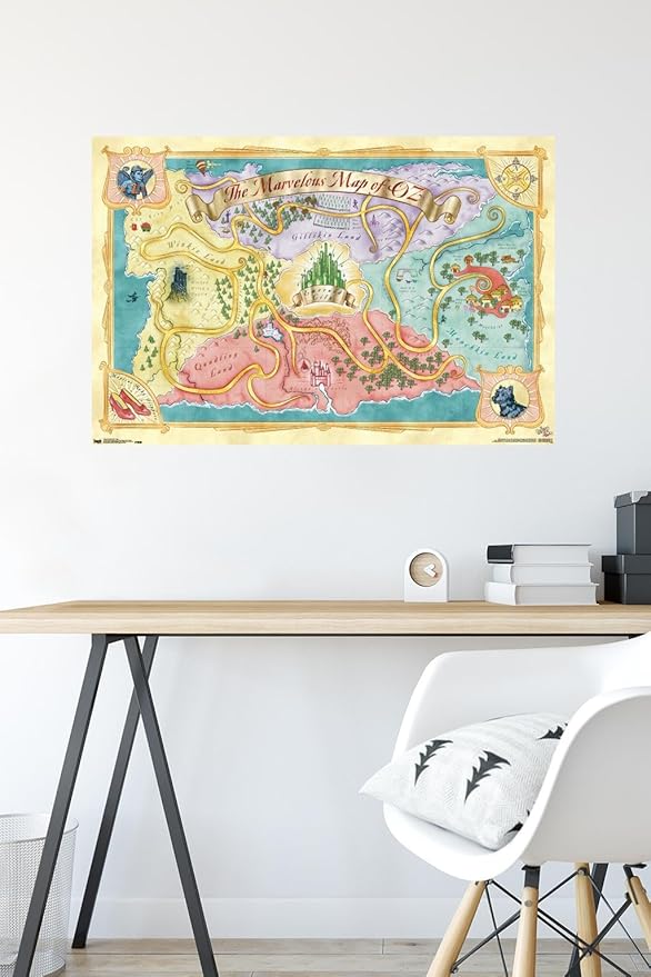 The Wizard Of Oz - Map Wall Poster, 34L" x 22.4W", Premium Unframed Version