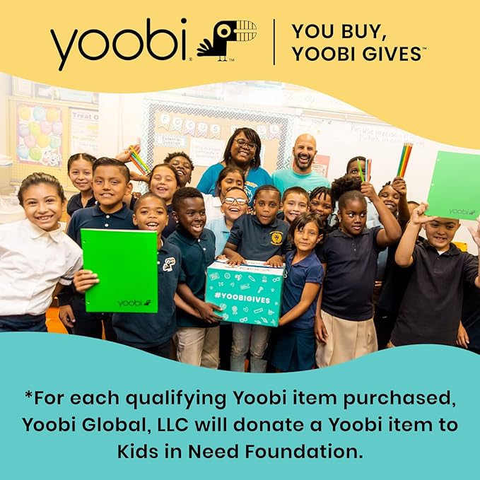 Yoobi 3 Ring Binders - 1 Inch Binder with Round D Rings and 2 Pockets, Durable, PVC-Free Organizer with 220 Sheets Capacity, 4- Pack with Plastic Cover for Office Supplies – Palm Leaves