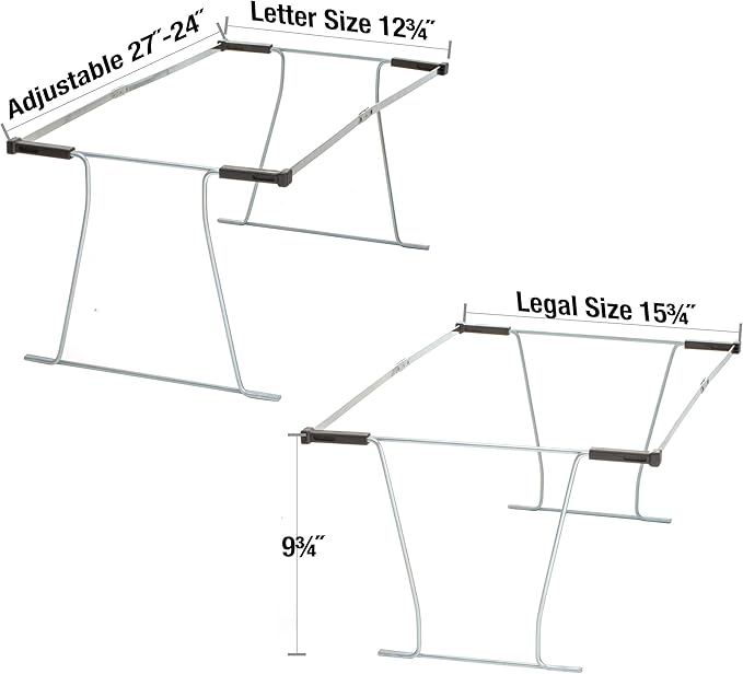Officemate Universal Hanging File Frame,Letter and Legal Size,Rails 24 to 27,Steel,1 Set (91966),(Pack of 6)