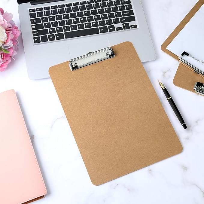 Wood Clipboards 30 Pack, Letter Size Hardboard Clip Board 8.5x11 for Classroom, Students, Kid, A4 Standard Size 9" x 12.5" with Low Profile Clip, Office & School Supply