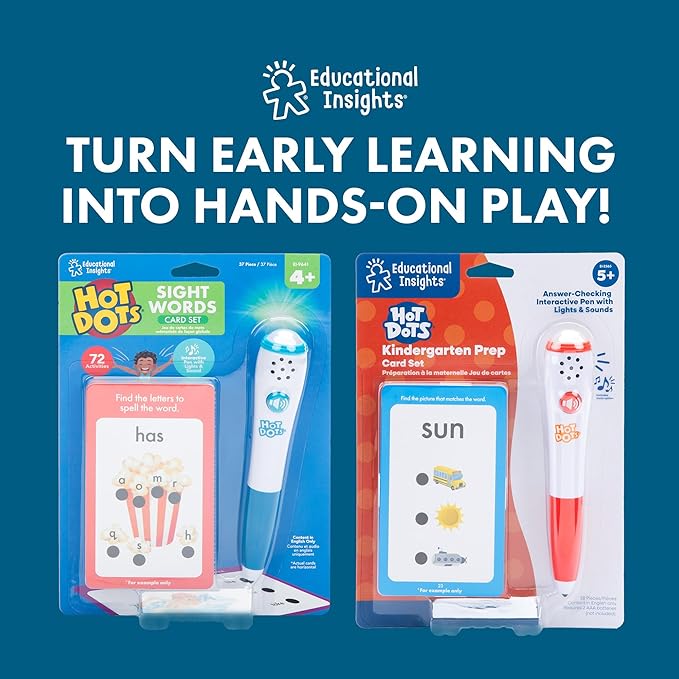 Educational Insights Hot Dots Preschool Prep Set - Toddler ABC Flash Cards with Interactive Pen, Preschool Learning Activities, Reading & Math Workbooks, Learn to Read for Kids Ages 4+