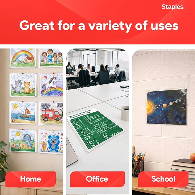 Staples Thermal Laminating Pouches, Letter Size, 9 x 11.5 Inches, 3 Mil, 100/Pack, for Office & School Use