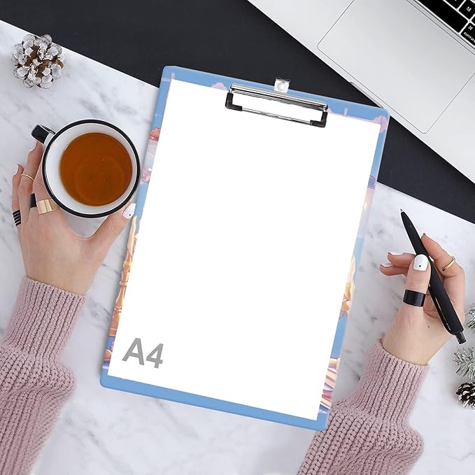 Fashion Clipboard, A4 Letter Size Wooden Decorative Clipboards for Teacher, Nurse, Doctor,Student and Kids, Cute Design for Standard Size 12.2" x 8.9"(C-Rabbit)