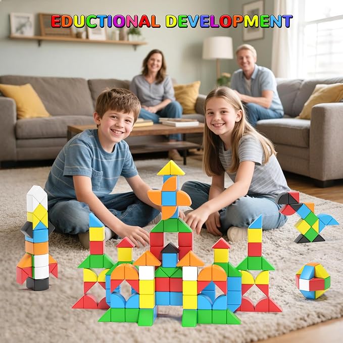 84pcs Magnetic Blocks,Toys for 3 Year Old Boys & Girls, Sensory Toys for Kids with Autism, STEM Preschool Montessori Toys for Toddlers 3-5, Christmas Toys Birthday Gifts for Grandkids