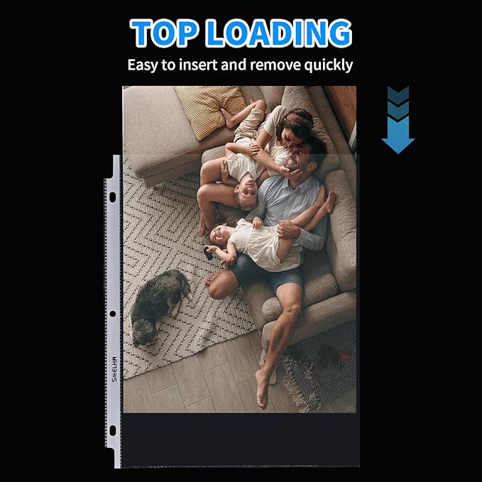 Sheet Protectors 200 Page,Page Protector 8.5" x 11" ,Upgraded Clear Plastic Page Protectors,for 3 Ring Binder, Top Loading Paper Protector with Reinforced Holes,Holds Multiple Sheets,Letter Size