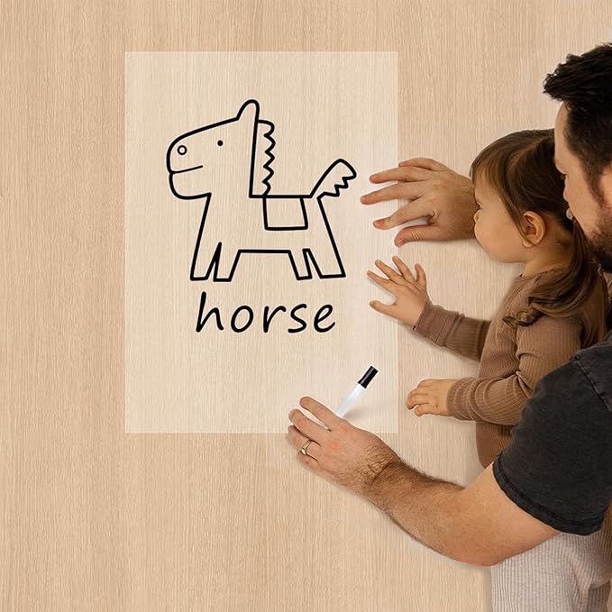 T&W SAME FILM 20 Pcs Dry Erase Board Sticker- Whiteboard Stickers-8.3''x11.7'' Removable Dry Erase Sheets- Fridge Dry Erase Paper for Wall/Desk/Refrigerator/Door/Locker/Home/Office/Classroom (Clear)