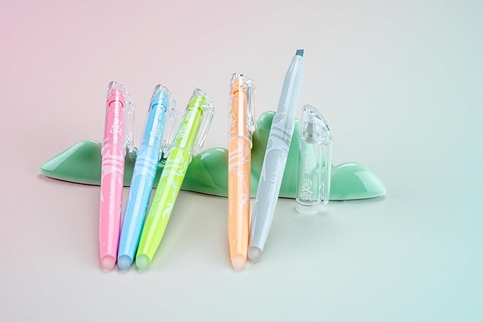 Pilot FriXion Light Pastel Erasable Highlighters, Chisel Tip, Pack of 14, Assorted Colors - Ideal for School, Journaling, and Office Use