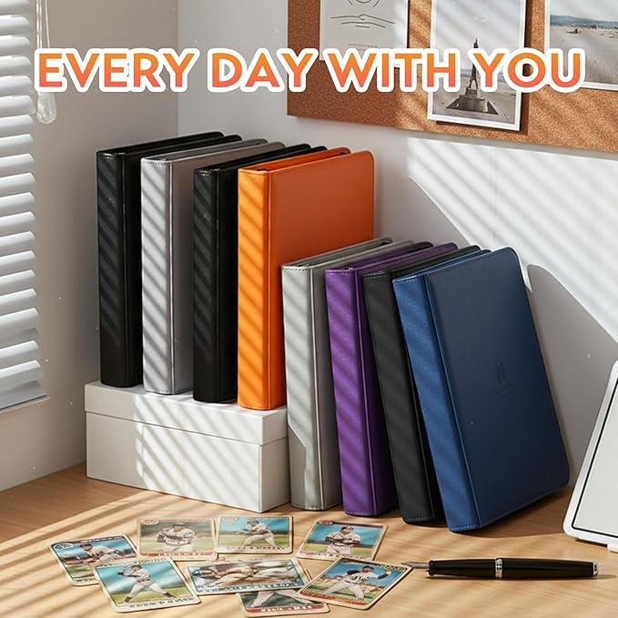 1000+ Pockets Premium Trading Card Binder, 16 Pockets Trading Card Binder Ringless Side Loading Trading,Card Holder Folders for MTG, TCG, Game Cards & Sports Cards(Grey)