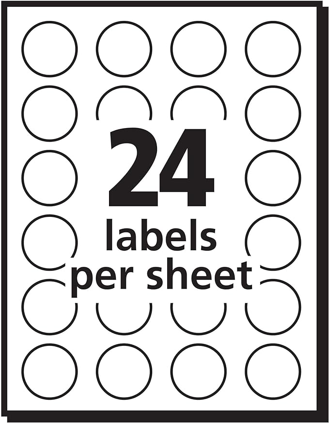 Avery Removable Print or Write Labels for Laser and Inkjet Printers, 0.75 Inches, Round, Pack of 1008 (5408)